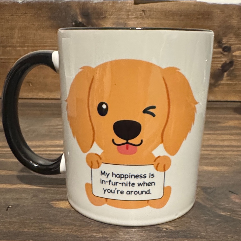 Charming Dog Mug with Black Handle